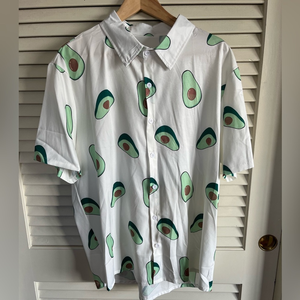 Avocado Print Men's Shirt, size Large